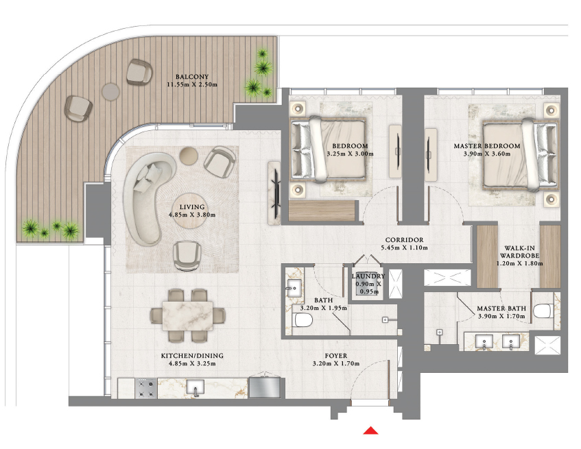 2 Bedroom Plan